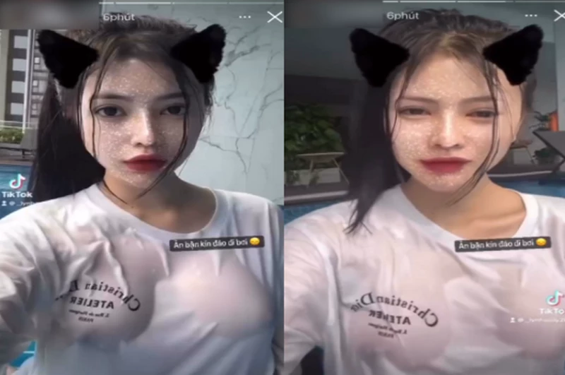 Uyên Nhi vòng 1 căng tròn và quả quần chip xẻ cánh bướm